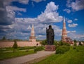 View to The statue Of St. Sergius Of Radonezh in Epiphany Staro-Golutvin cloister, Kolomna, Moscow region, Russia