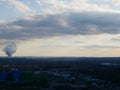 A view to the still very industrial Ruhr - area in Germany from the Hoheward coal heap, a popular excursion destination