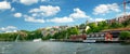 View to Stockholm with a small pier near Nacka strandt