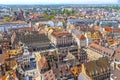 Skyline aerial view of Strasbourg old town, France Royalty Free Stock Photo