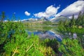 View to Strbske pleso in High Tatras during summer, Slovakia