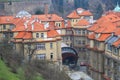 View to the street in the old center of Prague of the Czech Republic Royalty Free Stock Photo