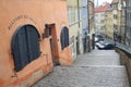 View to the street in the old center of Prague of the Czech Republic Royalty Free Stock Photo