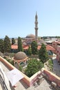 View to Suleiman Mosque from Roloi clock tower in Rhodes old town. Greece.