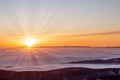 view to sunrise with inversion Royalty Free Stock Photo