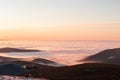 view to sunrise with inversion Royalty Free Stock Photo