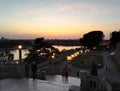 View to sunset from Kalemegdan park, Belgrade, Serbia