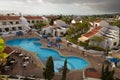 View to the swim pool outside.