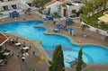 View to the swim pool outside.