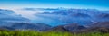 View to Swiss Alps from Monte Lema, Canton Ticino, Switzerland, Europe