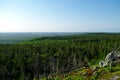 View to taiga forest and lakes from Mountain Vottovaara, Karelia, Russia Royalty Free Stock Photo