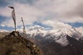 View to Thorong La Pass, Himalaya Mountains, Nepal Royalty Free Stock Photo