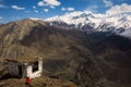 View to Thorong La Pass, Himalayas, Nepal Royalty Free Stock Photo