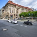 View to tiny hot rods in downtown Berlin near the historic square Gendarmenmarkt Royalty Free Stock Photo