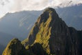 View to top of Huayna Picchu with terraces, Machu Picchu - Peru Royalty Free Stock Photo