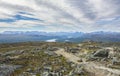 View to the top of Saana and Malla Strict Nature Reserve on the background, Kilpisjarvi, Lapland, Finland