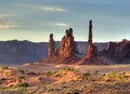 View To The Totem Pole In The Sand Dunes Of The Monument Valley Arizona In The Morning Royalty Free Stock Photo