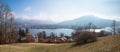 View to tourist resort Rottach-Egern, from Leeberg hill, upper bavaria in February