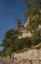 View to the tower of the collegiate church called saint Servatius