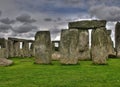 View To A Trilithon At The North East Corner Of The Prehistoric Stone Circle Stonehenge England