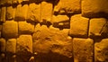 View to Twelve-angled stone aka Hatun Rumiyoc as a part of a wall of the palace of the Archbishop of Cuzco, Peru