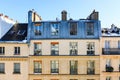 View to typical facade of parisian building. Royalty Free Stock Photo