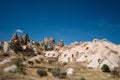 View to Uchisar town, Cave houses, Cappadocia, Turkey Royalty Free Stock Photo