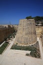 View to Upper Barrakka Gardens from Grand Harbor Valletta. Malta Royalty Free Stock Photo