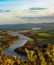 A view to river Tay from Kimmoull hill, Perthshire, Scotland Royalty Free Stock Photo