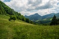 View to Velky Rozsutec, Maly Rozsutec and Stoh hills from sedlo Proslop in Mala Fatra mountains in Slovakia Royalty Free Stock Photo