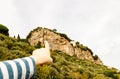 View to Villa Cimbrone, Ravello from Atrani, Amalfi Coast, Italy on natural background. Royalty Free Stock Photo