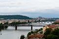 View to the Vltava the river and briges of Prague Royalty Free Stock Photo