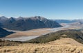 View to Waimakariri river from hill top