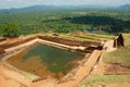 View to the water in cistern on top of the Sigiriya Rock fortress, Sri Lanka. Royalty Free Stock Photo