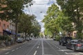 View to Wieland street in the quarter Nordend in Frankfurt an Main, an old traditional living area Royalty Free Stock Photo