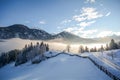View to a winter landscape with mountain range of Gasteinertal valley near Bad Gastein, Pongau Alps - Salzburg Austria Royalty Free Stock Photo