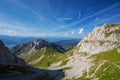 View to the world's steepest cogwheel railway and Swiss Alps fro Royalty Free Stock Photo