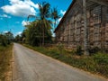 View of tobacco warehouse in one of the villages in Jember during the day