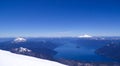 View of Todos los Santos Lake, Mount Tronador and Puntiagudo Volcano Royalty Free Stock Photo