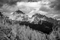 View of the Inner Tofane mountains, Cortina D`Ampezzo, Dolomites Royalty Free Stock Photo