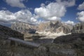 View of Tofane`s group from Lagazuoi pathway, Dolomites, Italy