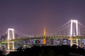 View of Tokyo Bay , Rainbow bridge and Tokyo Tower Royalty Free Stock Photo