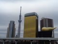 View of Tokyo sky tree and Asahi beer annex building at Tokyo 2016