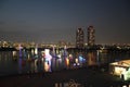 view of Tokyo skyline and Rainbow bridge Royalty Free Stock Photo