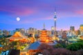 View of Tokyo skyline at twilight