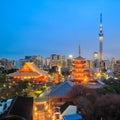 View of Tokyo skyline at twilight