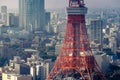 View of Tokyo tower from Roppongi Hill Tokyo,Japan Royalty Free Stock Photo