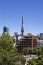 The view of Tokyo Tower and surroundings Royalty Free Stock Photo