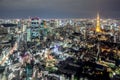 View of Tokyo Tower and Tokyo Skytree from Mori Tower, Roppongi Hills, Tokyo, Japan. Royalty Free Stock Photo