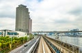 View of Tokyo from Yurikamome line Royalty Free Stock Photo